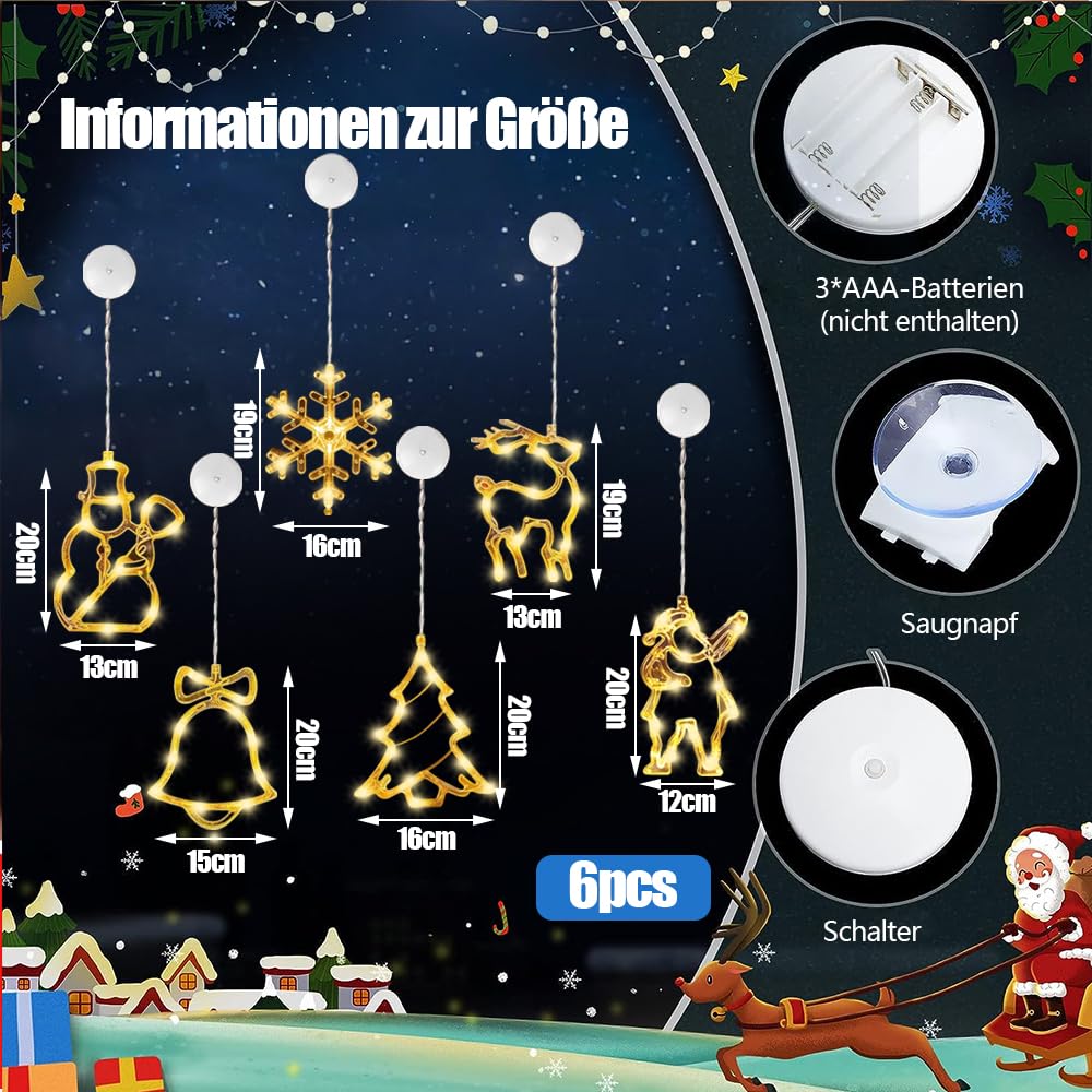 Oe Lightning Kerstverlichting Raam Engel - 81cm - Inclusief Batterijen Kerstversiering Met Zuignap