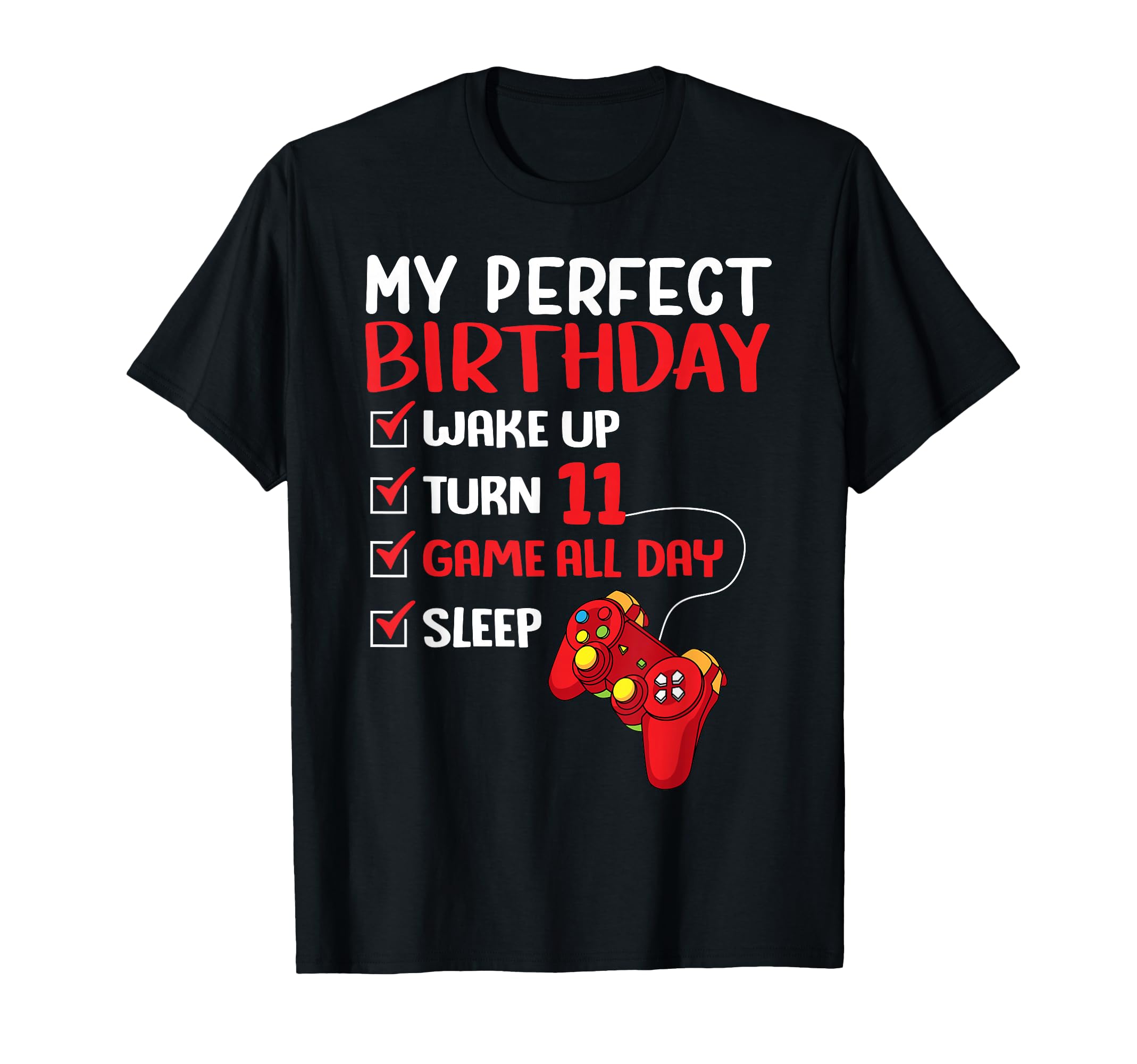 11th Perfect Birthday Gaming 11 Years Old Gamer Boys T-Shirt