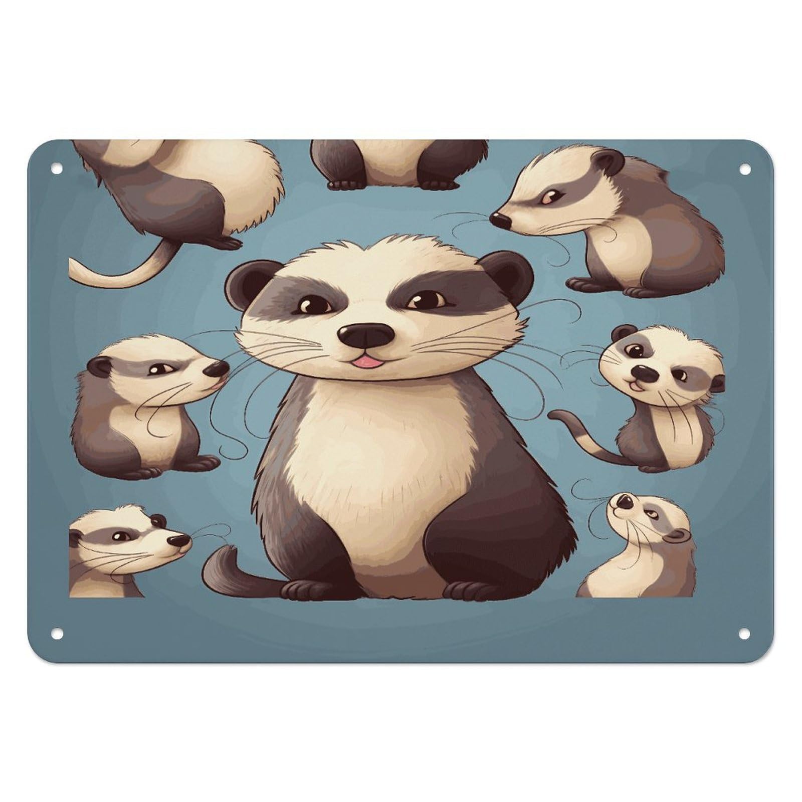 Btcowzrv Style Hairy Ferret Metal Sign, 5.5" X 7.9" Tin Wall Decor, Wall Art Plaques For Home Wedding Decor Room Living Room Decoration