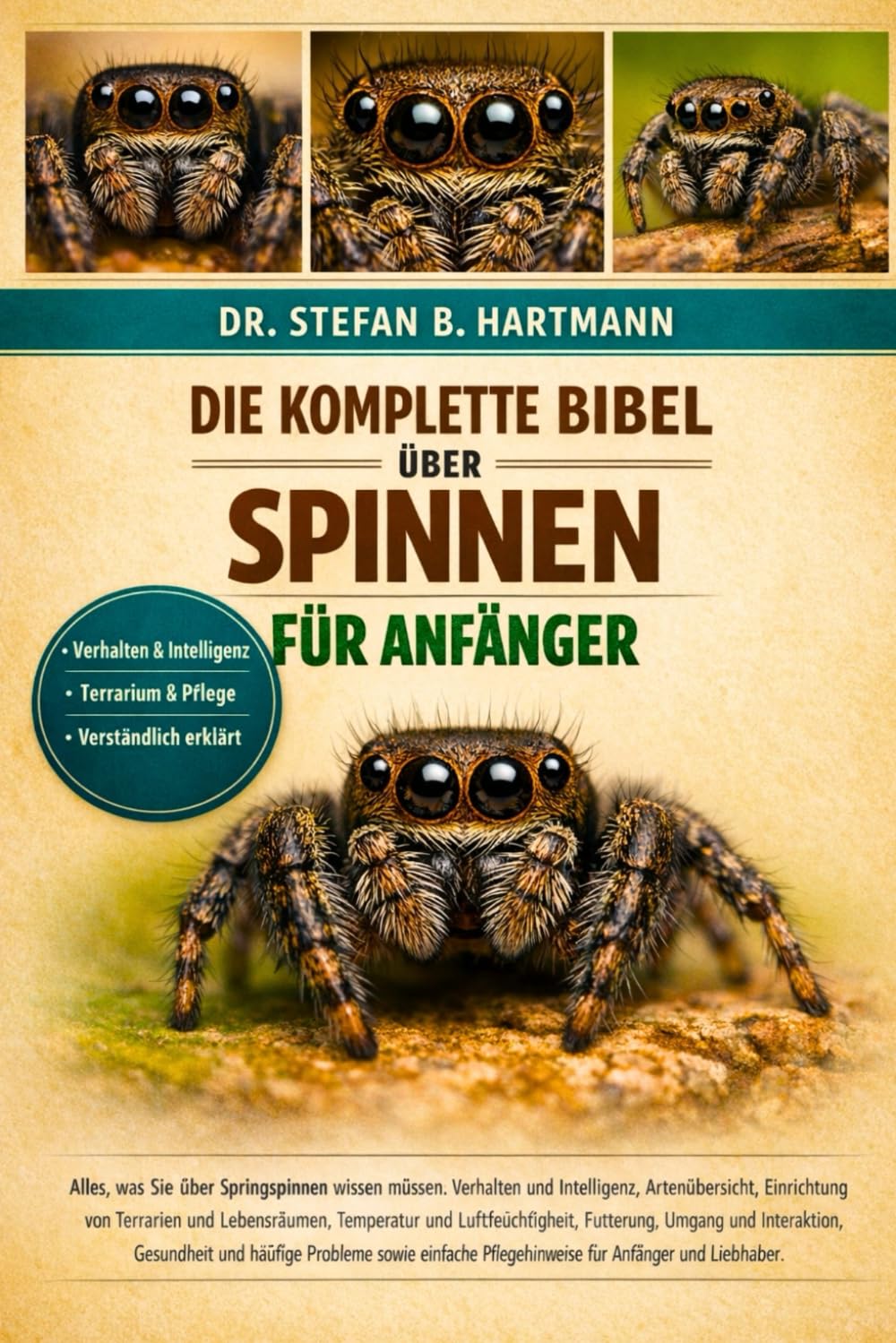 DIE KOMPLETTE BIBEL ÜBER SPINNEN FÜR ANFÄNGER: Alles, was Sie über Springspinnen wissen müssen: Verhalten und Intelligenz, Artenübersicht, Einrichtung ... Pflegehinweise für Anfänger und Liebhaber.