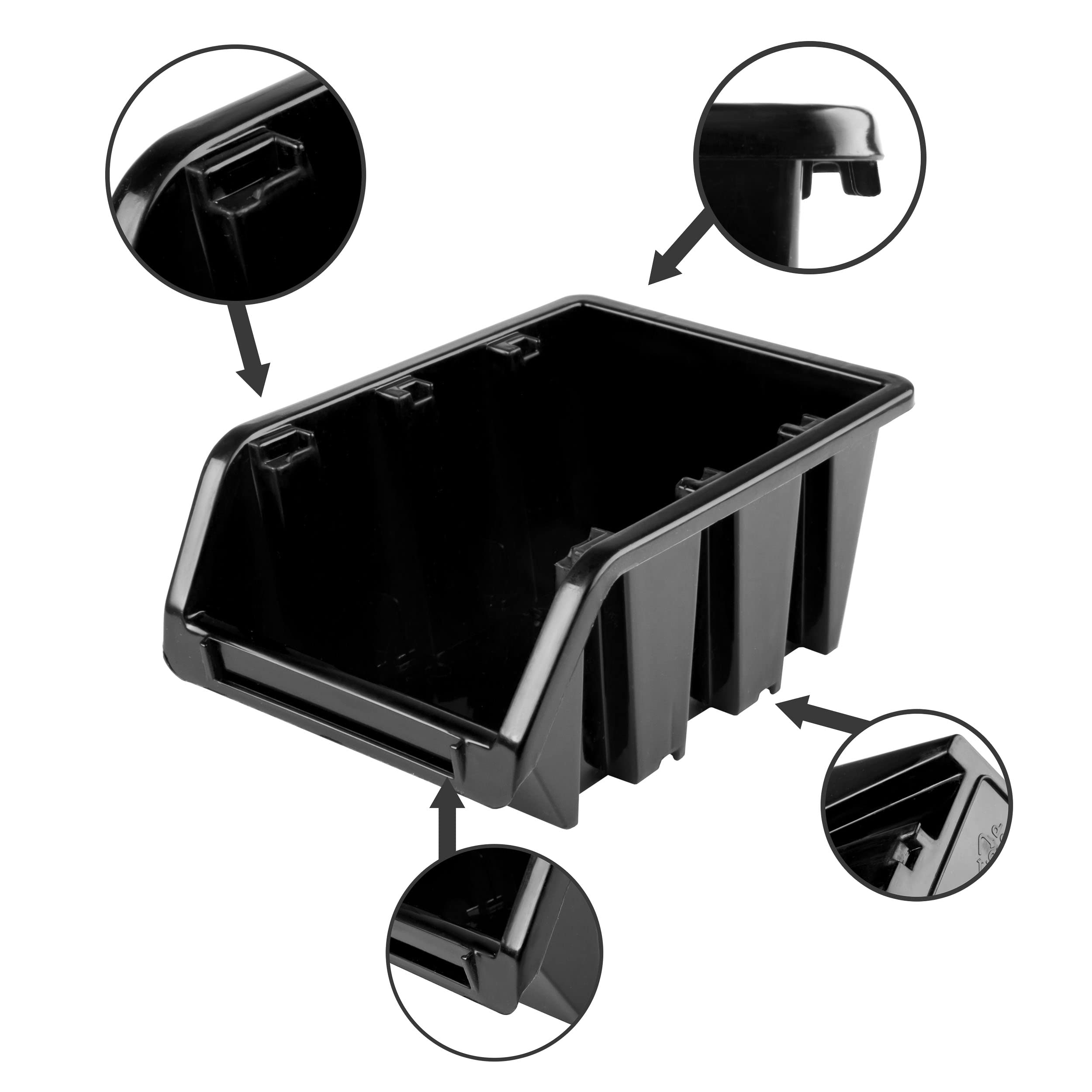 SimpleThing Système de rangement étagère d'atelier | 115 x 78 cm | Boîte de 126 pièces | Étagère murale avec boîtes empilables - Plaques murales extra solides - Étagère murale perforée - Étagère de