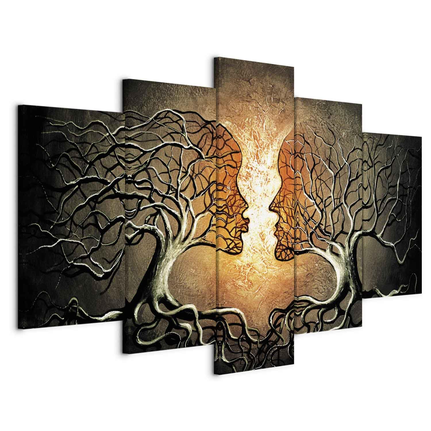 murando Quadro Alberi Amore 225x112 cm 5 pezzi Stampa su tela XXL Immagini moderni Murale Fotografia Grafica Decorazione da parete Astratto h-A-0086-b-p
