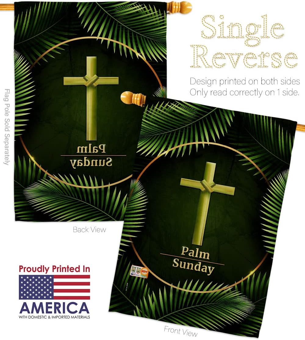 Palm Sunday House Flag Religious Faith Hope Grace Peace Dove Christian Religion Easter Small Decorative Gift Yard Banner Made In USA 28 X 40