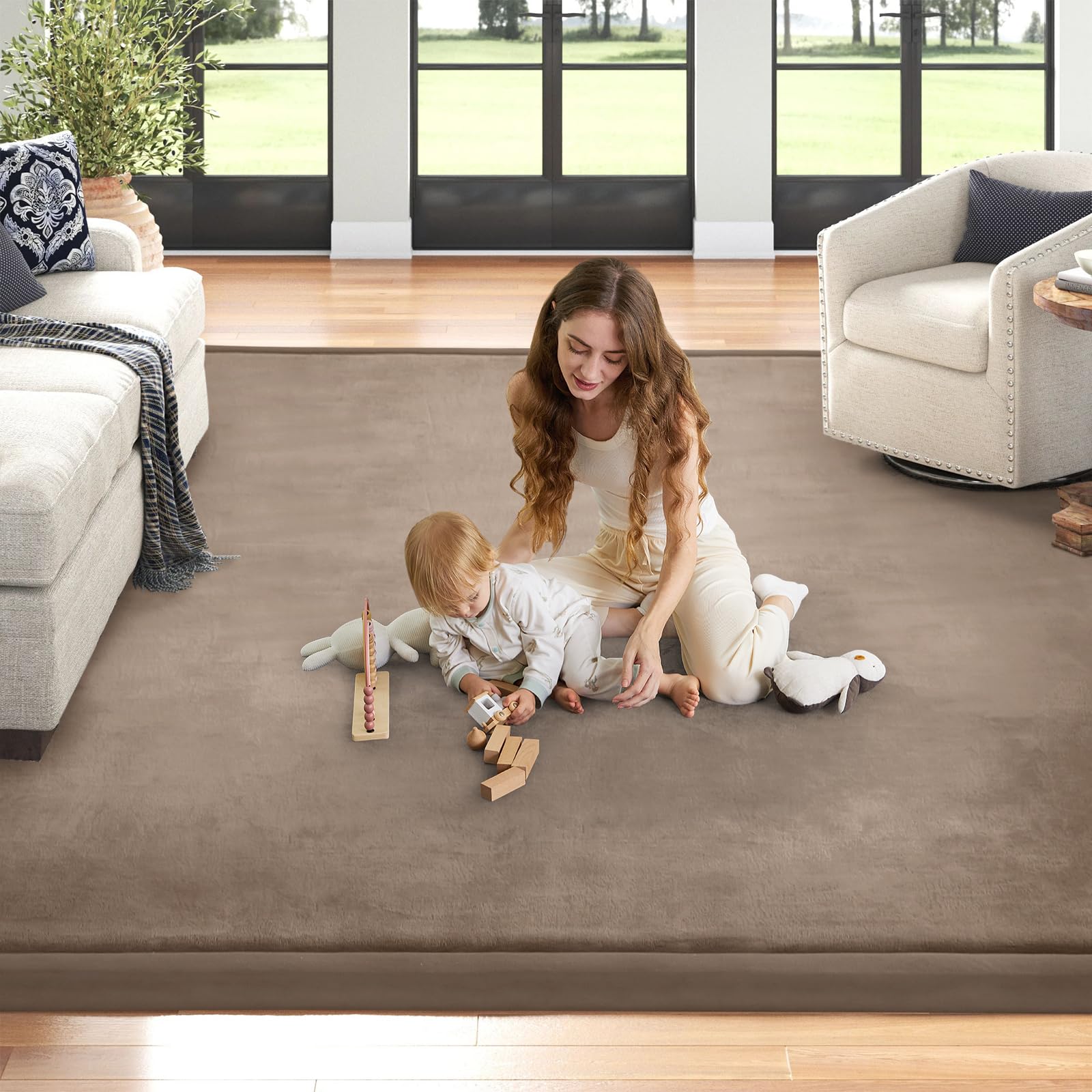 Baby-Spielmatte für Boden, Bauch, Zeit, Kinderzimmer, Muskelmatte, Spielzimmerteppich, Tatami-Matte, 1,8 m x 1,28 m, Memory-Schaum, 3,3 cm dick, Krabbelmatte für Babys, Kleinkinder,