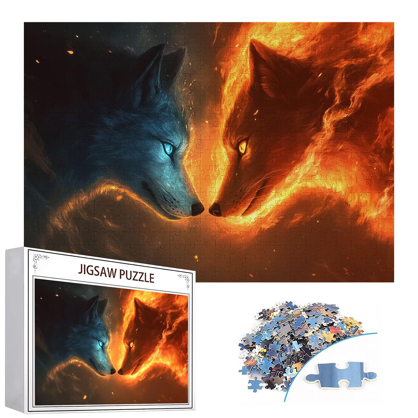 Puzzle 3000 elementów wilk słodkie puzzle dla dorosłych 122 x 81 cm unikalne rzemiosło klasyczne 3D drewniana układanka do rodzinnych gier aktywnych, układanka do samodzielnego wykonania nawet do