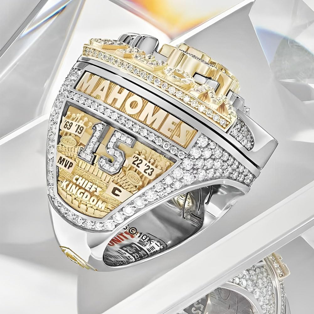 MCBEAN Anello da Campionato KC 2024, Anello MVP di Rugby, Souvenir del 58° Super Bowl, Regalo da Collezione per Uomini, Padre, Amico, Tifosi dei Chiefs, Amanti del Football,13#