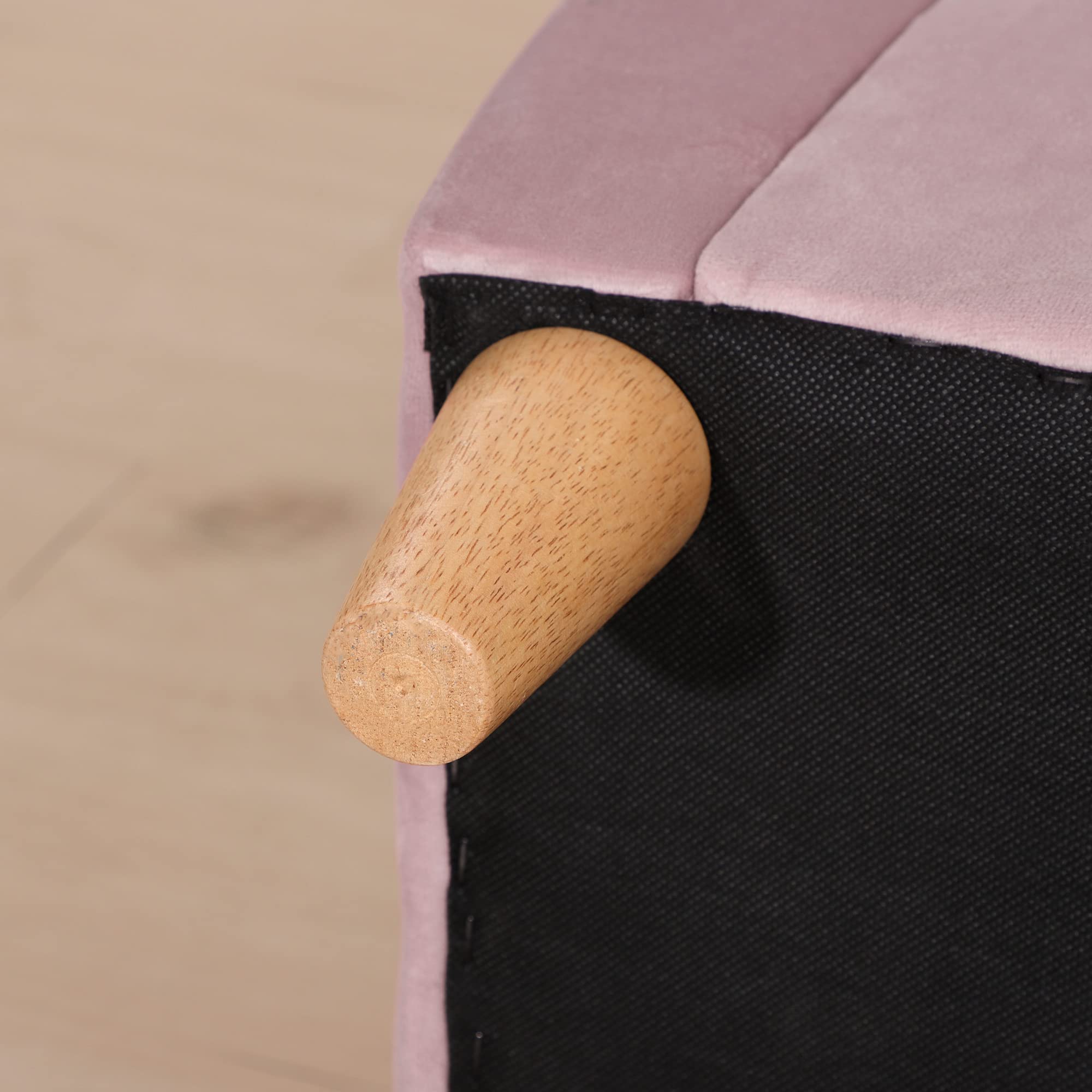 HOMCOM Poltrona per Bambini con Schienale a Corona e Imbottitura Spessa, Poltroncina per Bambini in Tessuto Effetto Velluto e Legno, 50.2x41.9x57.8 cm, Rosa
