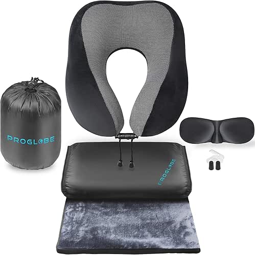 Proglobe Travel Blanket Luxury Travel Set - Ergonomic Airplane Neck