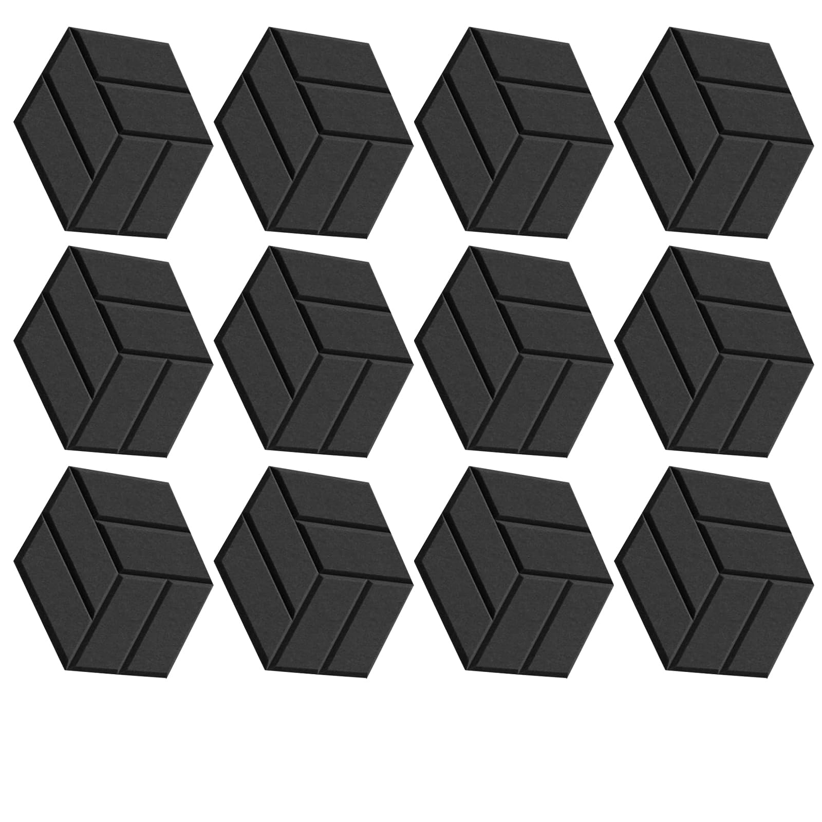 Kaeltsyn 12PCS Acoustics Foam Wall Tiles Soundproof Panel Hexagonal Wall Panels Suitable for Quiet Study Spaces and Library Acoustics Panels