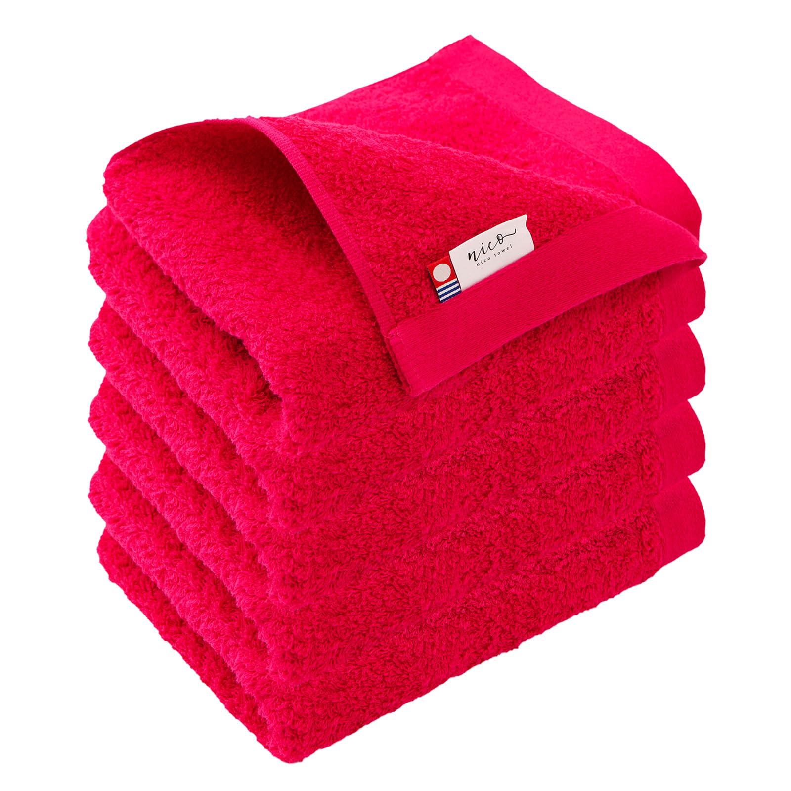 Imabari Towels, nico Face Towels, Set of 5, Resort Hotel Towels, 13.4 x 33.5 inches (34 x 85 cm), Comfortable to the Touch, Luxury, Hotel Specifications, Fluffy, Fluffy, 100% Cotton, Plain, Made in