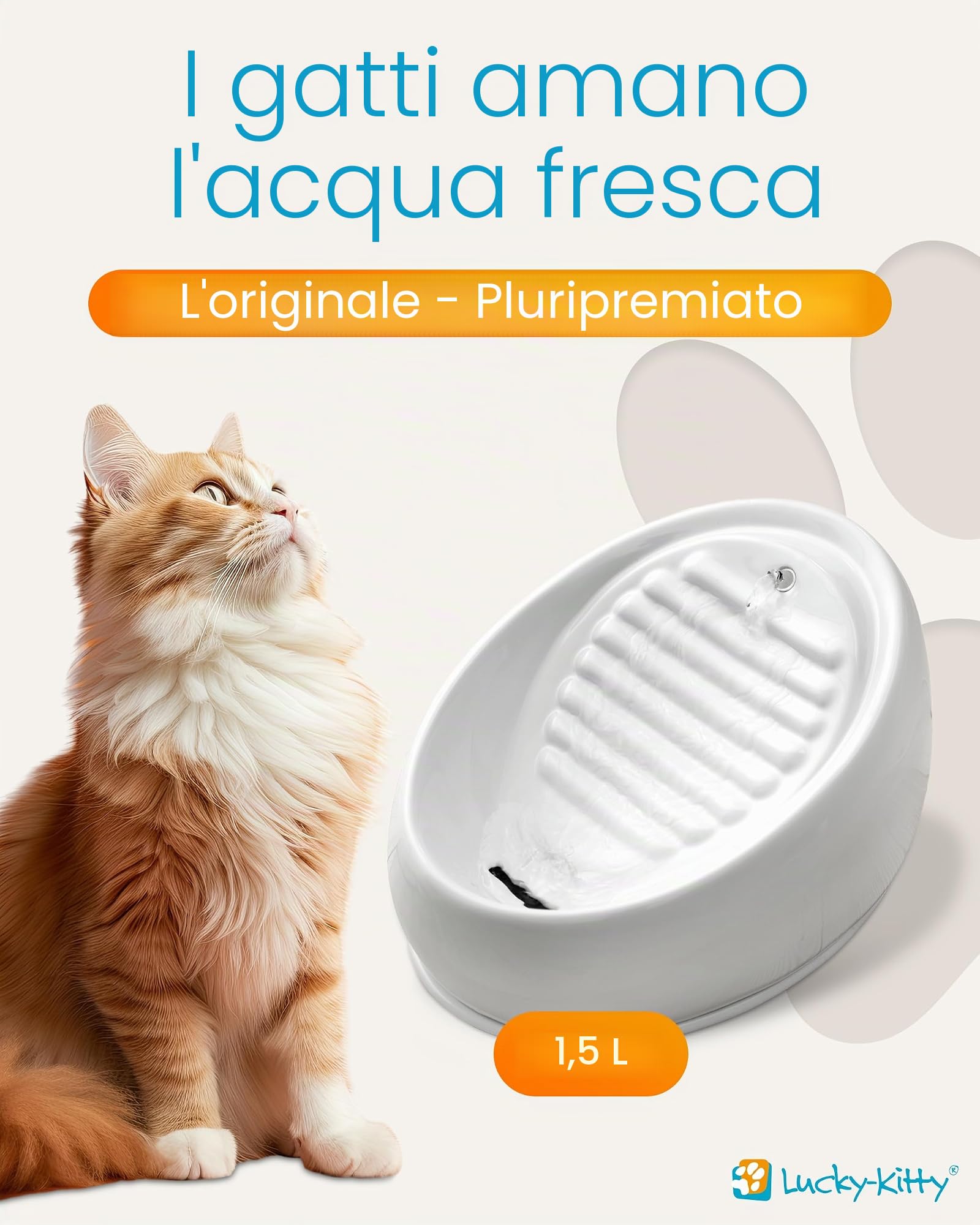 Lucky-Kitty- fontana in ceramica per gatti