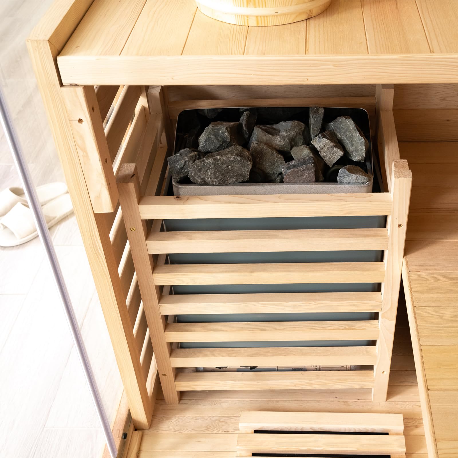 Smartmak Rocas de repuesto para sauna, caja de 33 libras de piedras volcánicas para calentador de sauna para interiores y exteriores, saunas de vapor tradicionales