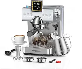 Empstorm Máquina De Café Expresso Profissional Com 20 Bares, Infusão Fria E Quente, Cappuccino Vaporizador Leite, Aço Inoxidável Para Casa Escritório