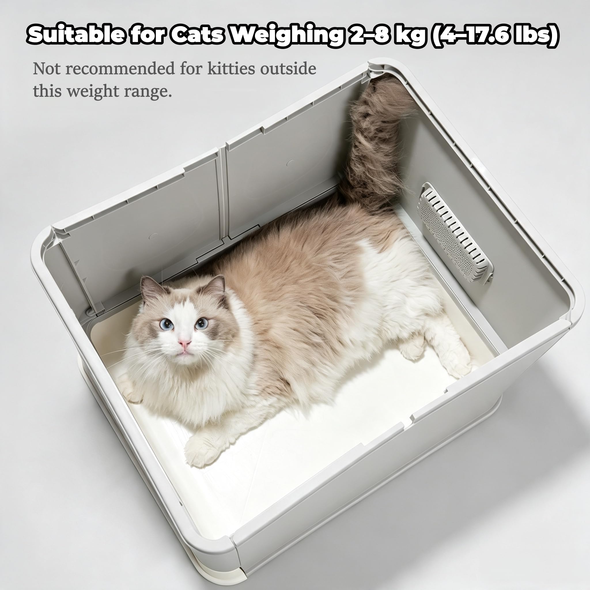 Lettiera per gatti completamente chiusa con coperchio, tipo di cassetto, deodorante per gatti, con paletta in plastica per animali domestici, adatta per gatti di tutte le età