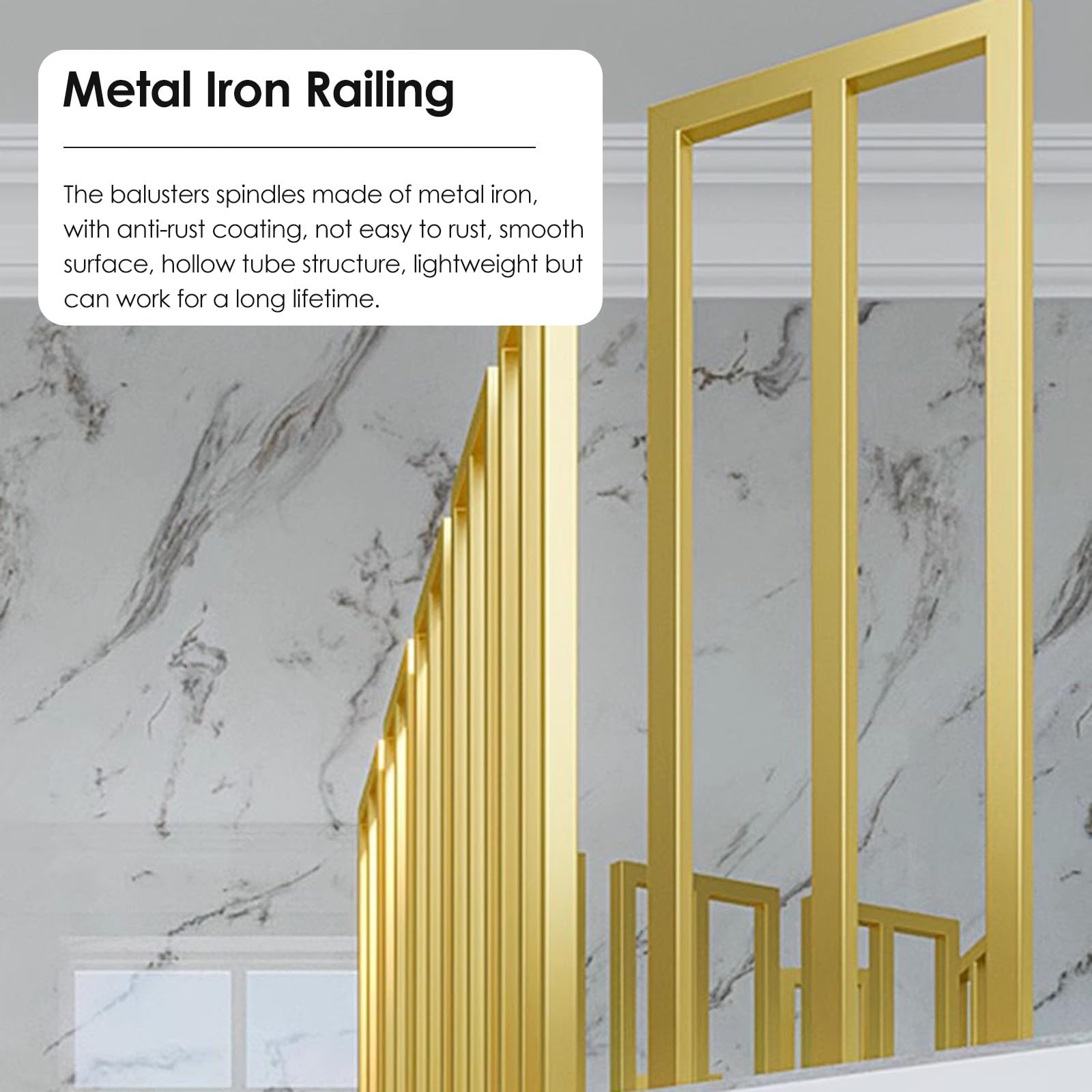 Handlauf Handläufe Geländer Treppen Gold Handlauf Für Die Treppe U-förmig, 14 22 30 35 37 Zoll Hoch Kommerziell Treppengeländer Haltegriff, Innen Außen Rutschfest Stützstange, Für Ältere Kinder Sicher