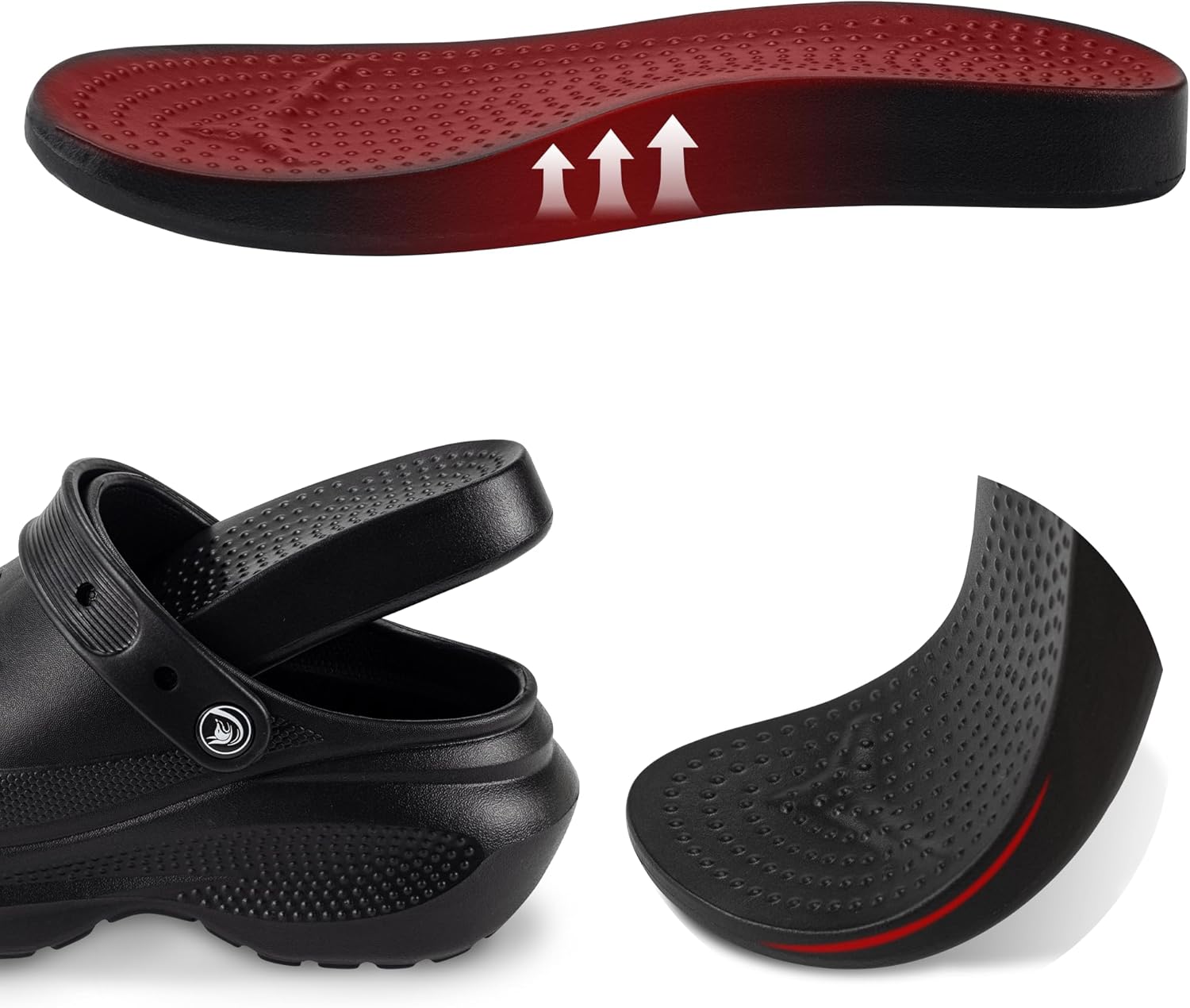 PIMIO Women's Platform Clog, Non-Slip Slip-On Garden Shoes with Arch Support Removable Cushion Footbed Comfortable Beach Outdoor Sandal Slippers for Women - Image 4