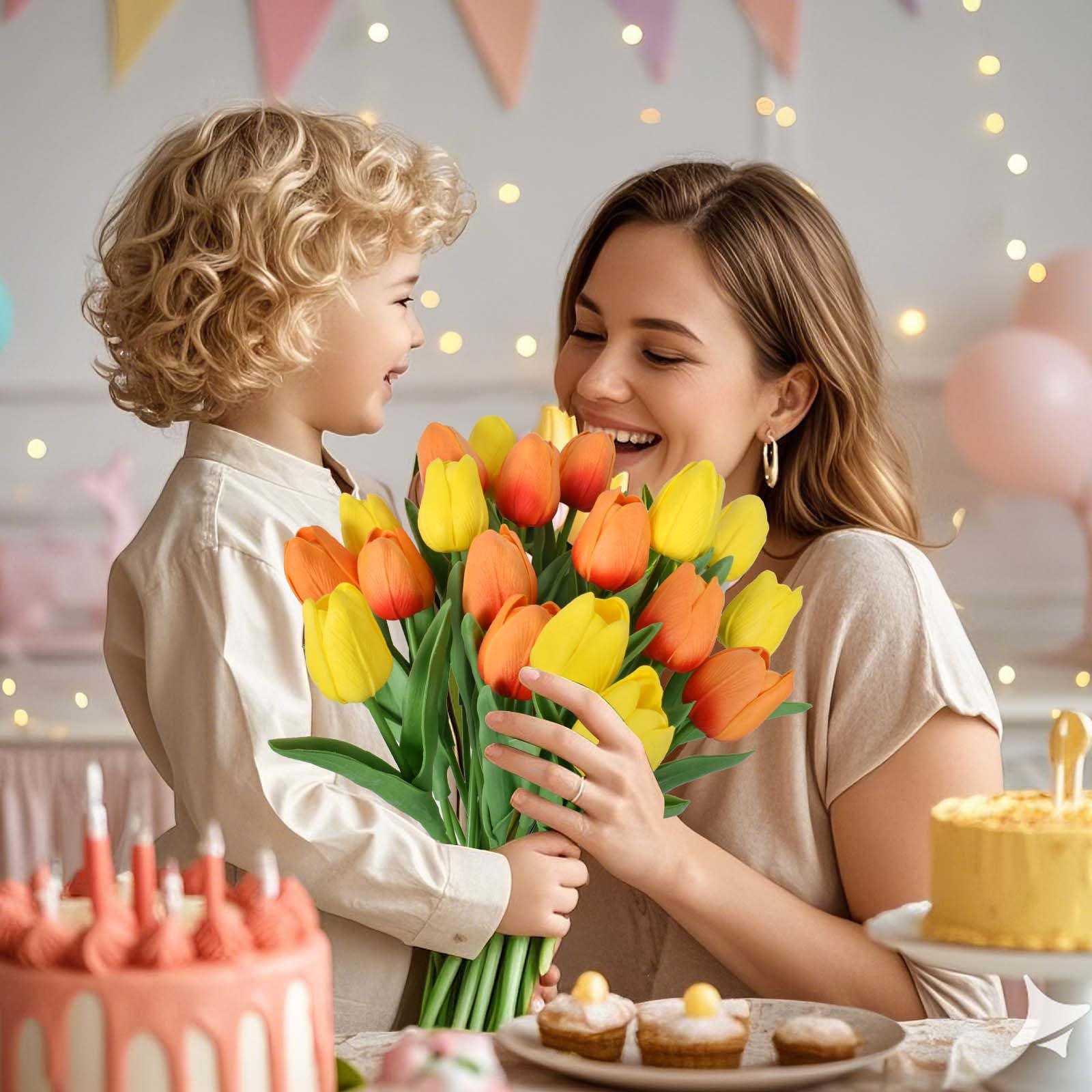 Sztuczne tulipany, lateksowe, 20 szt., sztuczne tulipany, jedwabne tulipany, materiał prawdziwy w dotyku, na wesele, do domu, biura, pokoju, hotelu, dekoracja i aranżacje kwiatowe