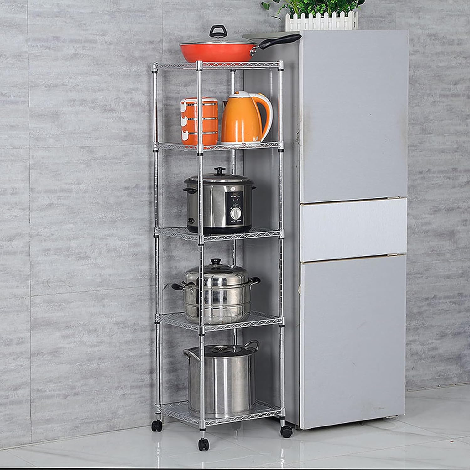 多機能 5層キッチンコーナーラック 防錆加工 多機能 5層キッチン