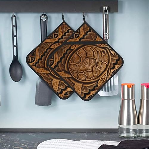 Miniatura 9 de Juego de 2 soportes para ollas resistentes al calor, para cocinar en el microondas, surfista hawaiano en soportes ondulados para ollas para horno,