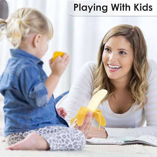 Miniatura 3 de YANZHE 2 juguetes esponjosos de plátano, juguetes de simulación de plátano estrujables, súper suaves para aliviar el estrés, regalos de fiesta de