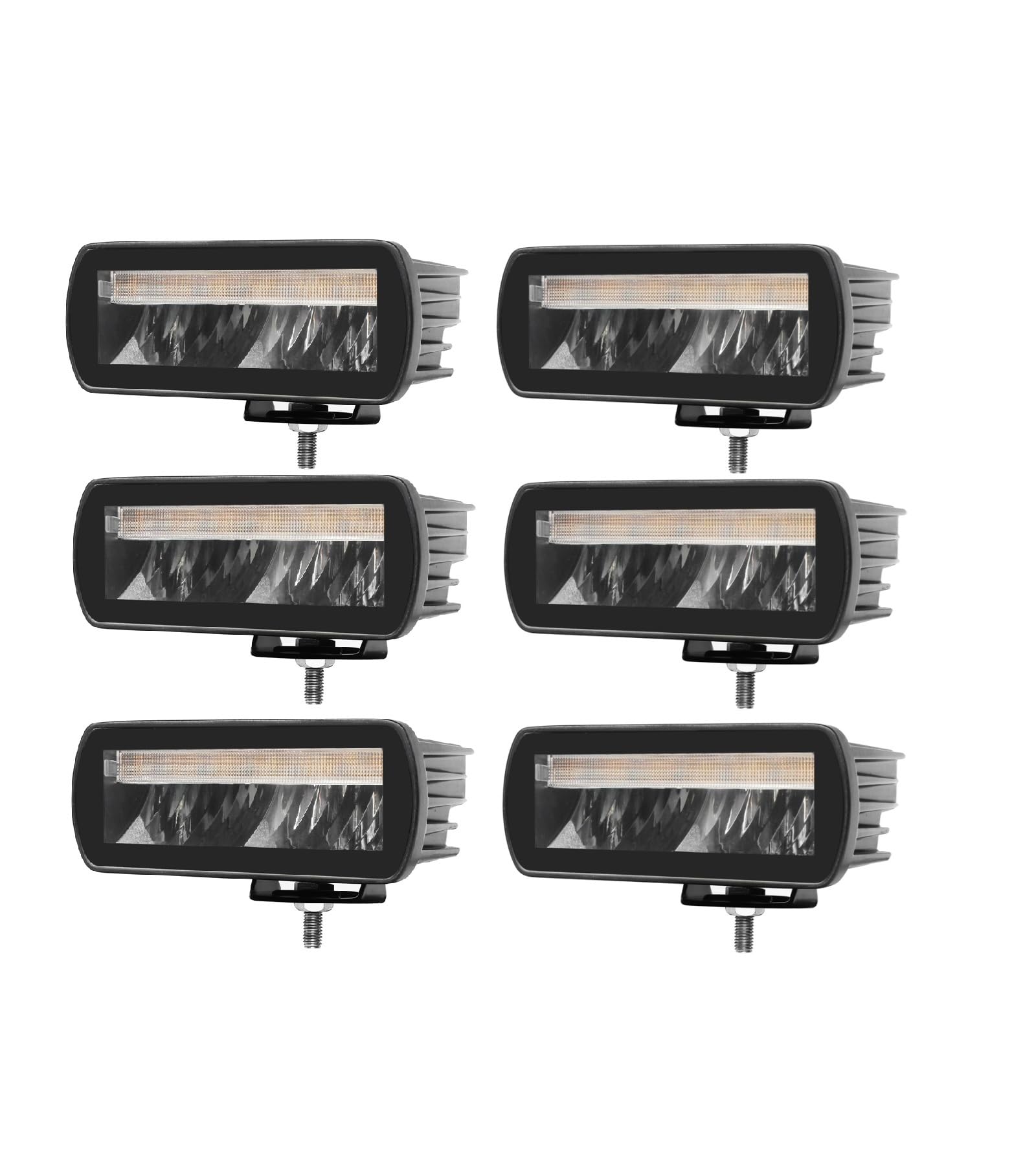 Generico 6 x reflektor roboczy LED 17 W 12 V 24 V światła mijania/do jazdy dziennej + światło stroboskopowe E9 R112 R65 EMC R10 IP67 i IP69K do samochodów osobowych pojazdów terenowych ciężarowych