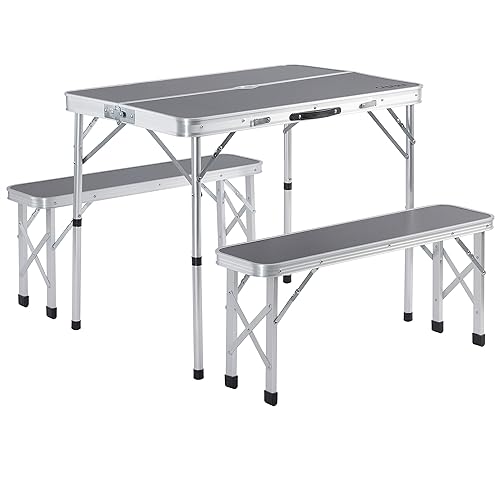 Table de Camping XXL 2 bancs Fonction Valise Ensemble Table