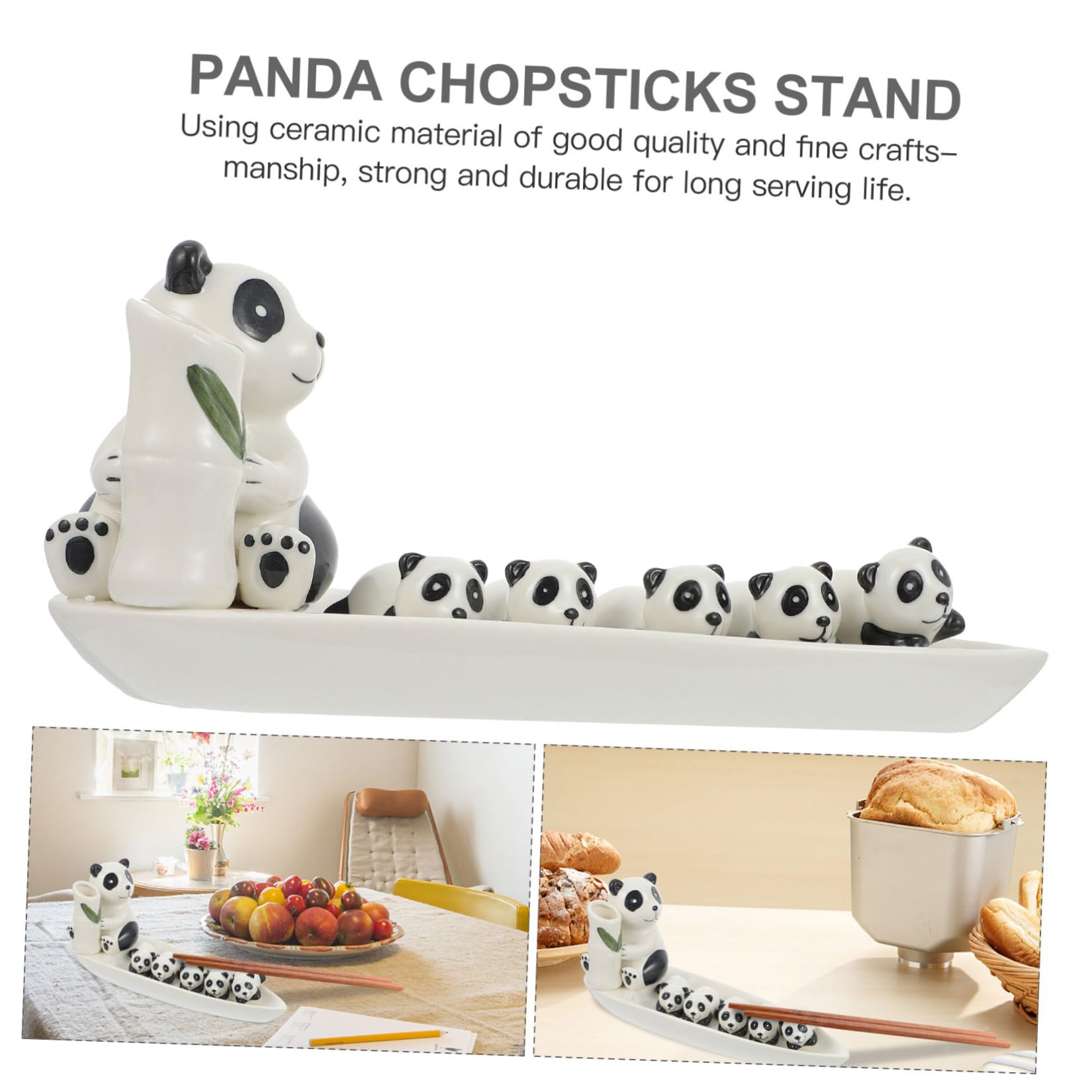Keramik Essstäbchenhalter Panda Design mit Einfacher Aufbewahrung Kreativer Essstäbchenrest für Party und Bankett Einzigartiger Niedlicher Stäbchenständer