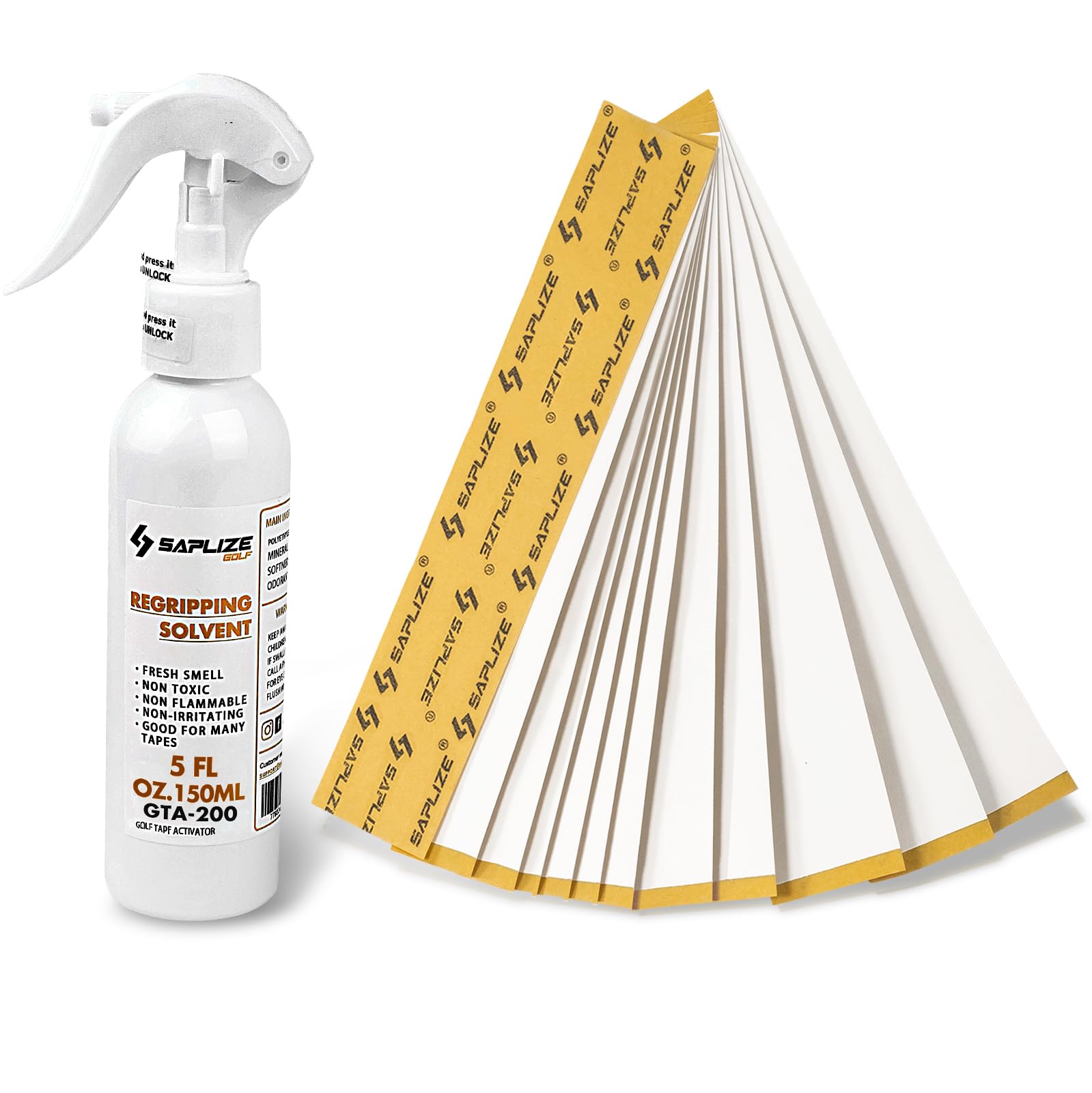 SAPLIZEGolf Grip Kits for Regripping Golf Clubs, Options Including Golf Grip Tape Strips, Tape Remover Tool, Grip Solvent, Hook Blade & Rubber Vise Clamp