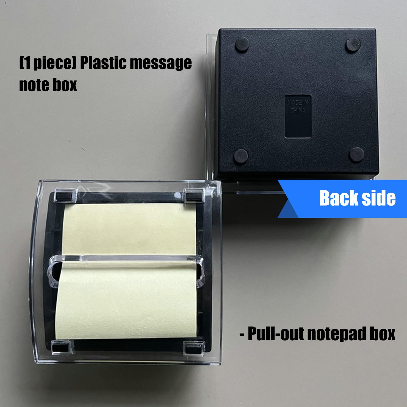 Organiseur de notes extensible en plastique transparent - Distributeur de notes adhésives pour organisation de bureau - 10,5 x 10 x 4 cm