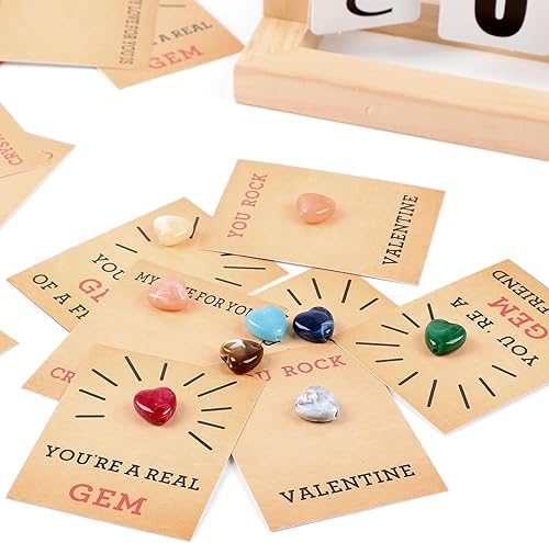 Miniatura 7 de Paquete de 24 tarjetas de San Valentín con cristales en forma de corazón  Tarjeta de felicitación del día de San Valentín  Regalos del día de San