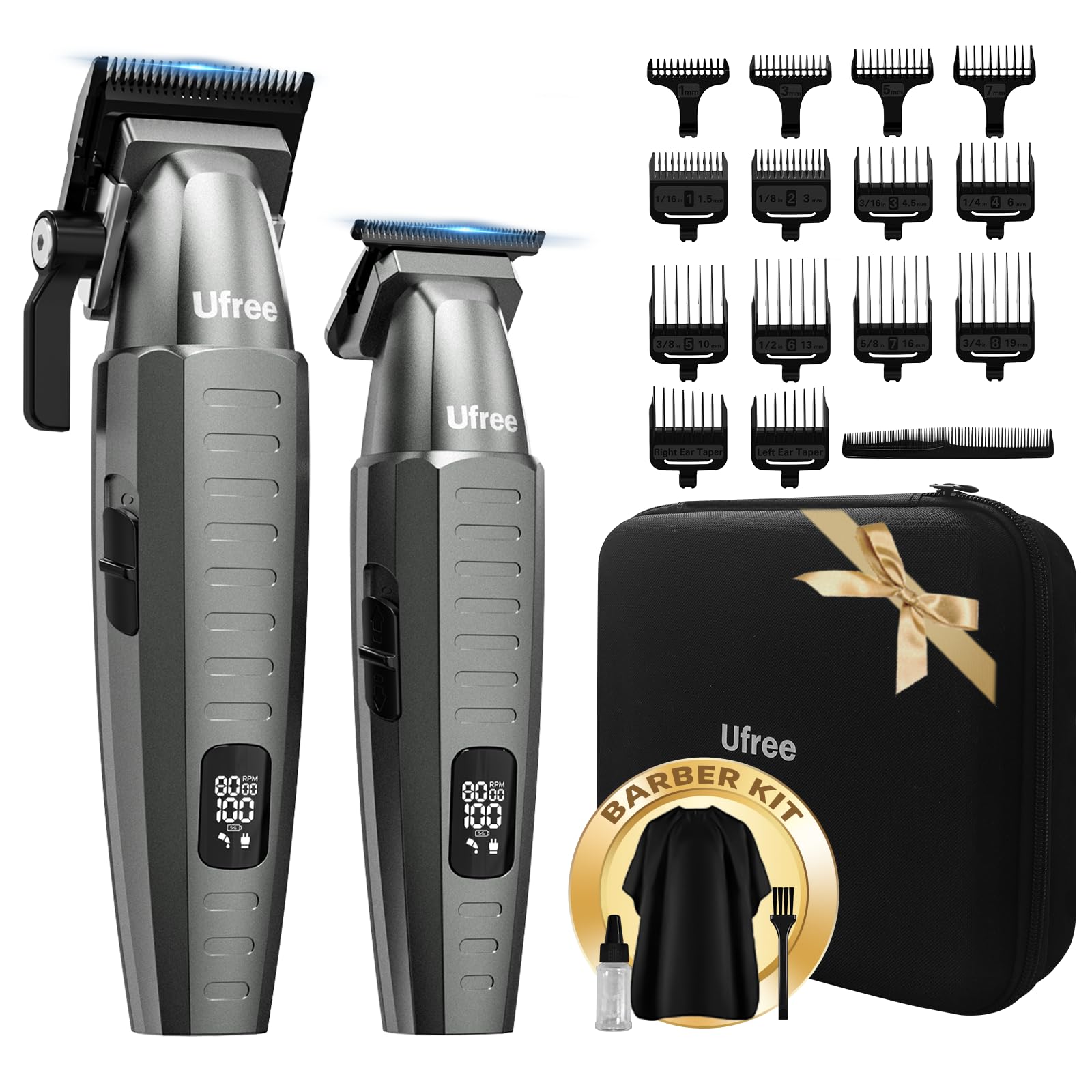 Photo 1 of Ufree Professional Clippers and Trimmers Set, Cordless Hair Clippers for Men, Barber Clippers Set with Travel Case