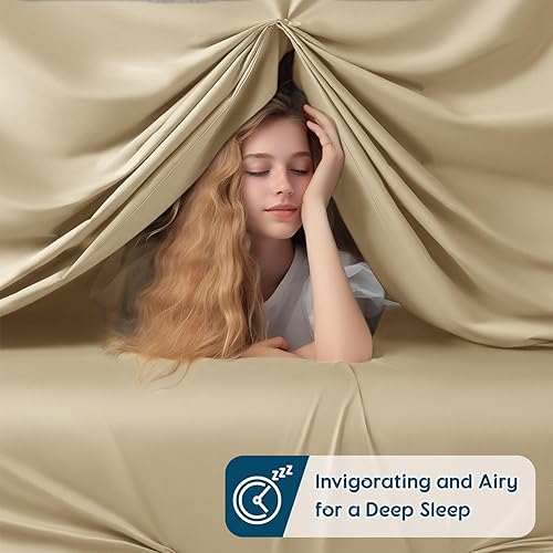 Miniatura 3 de SONORO KATE Sábanas 100% de algodón egipcio, 800 hilos, sábanas de tejido satinado de 5 estrellas, juego de sábanas refrescantes, suaves y