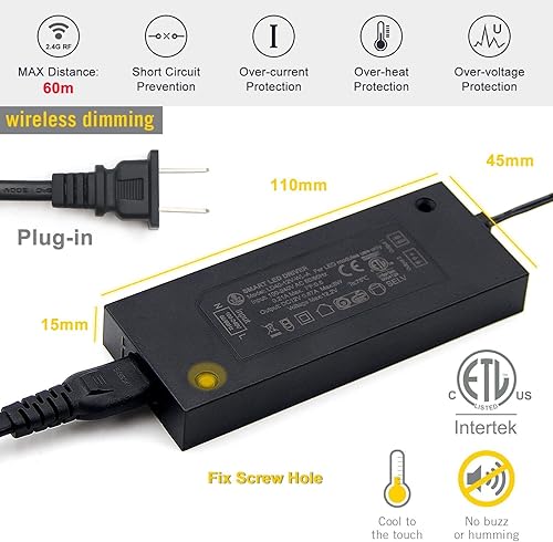 Miniatura 26 de VST Mini panel de iluminación para debajo del gabinete, 3 unidades, 3.94 pulgadas, 12 V, 2.5 W (total 7.5 W) con interruptor de atenuación Paquete