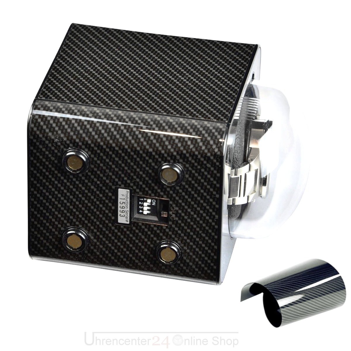 Boxy Fancy Brick Uhrenbeweger Carbon für eine Uhr - erweiterbares Uhrenbeweger System