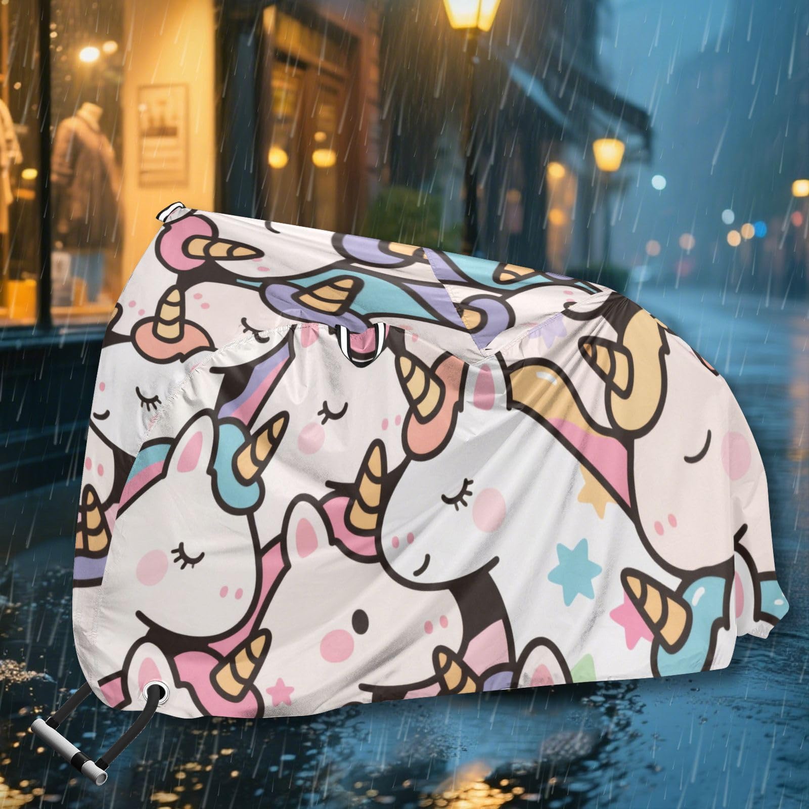 Housse de vélo électrique étanche avec trous de verrouillage - Protection contre la poussière, la pluie, la neige, les UV - Convient à la plupart des accessoires pour vélos électriques