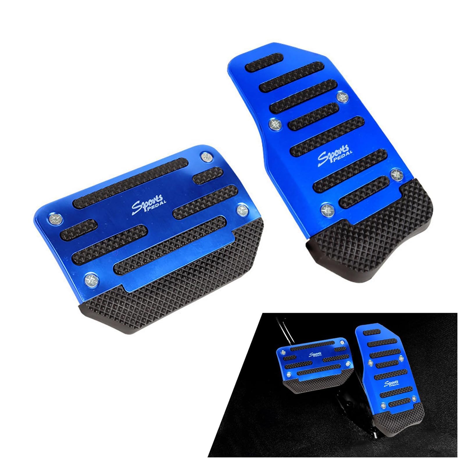 XCVFSRW Car Pedal Pads, for Fiat Abarth 595 Abarth 500 abarth 124 spider Automatic Anti Slip Accelerator Brake Pedal Covers Heavy Duty Rubber Metal Interior Styling,B