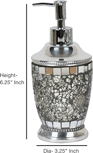 Miniatura 3 de nu steel IB6I Iceberg Collection - Dispensador de loción con bomba de metal, botella recargable, ideal para jabones líquidos, acabado de mosaico de