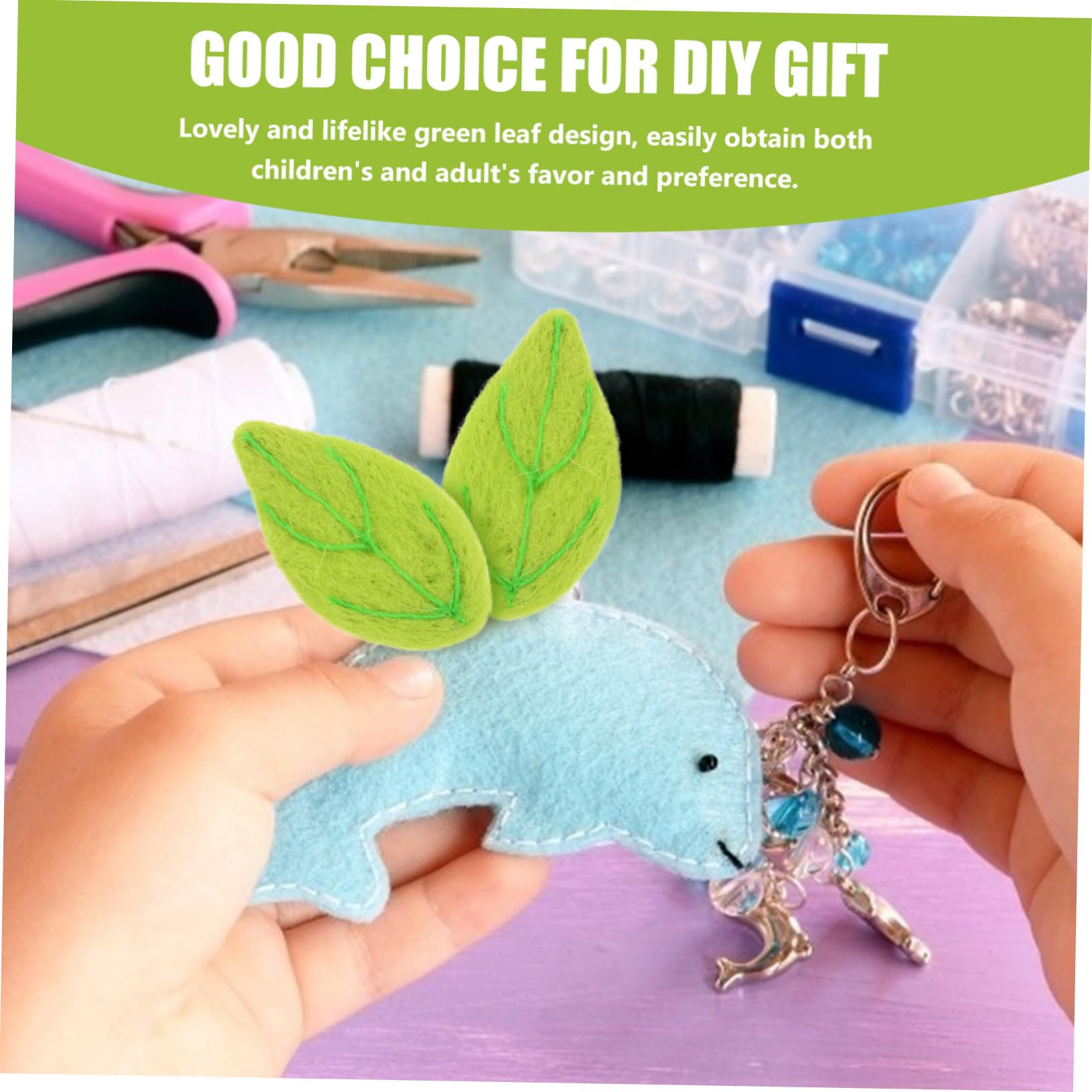 ARTIBETTER Fieltro Verdes Para Manualidades Diy Accesorios Decorativos Para Broches Y Peinetas Para Decoraciones De Fiesta Y Proyectos 10 Piezas*4
