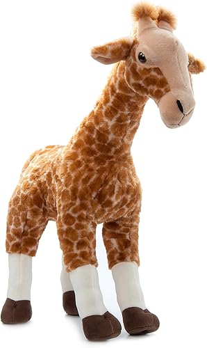 Miniatura 7 de The Petting Zoo Jirafa de peluche de pie, regalos para niños, animales salvajes del zoológico Onez, juguete de peluche de jirafa gigante de pie, 24