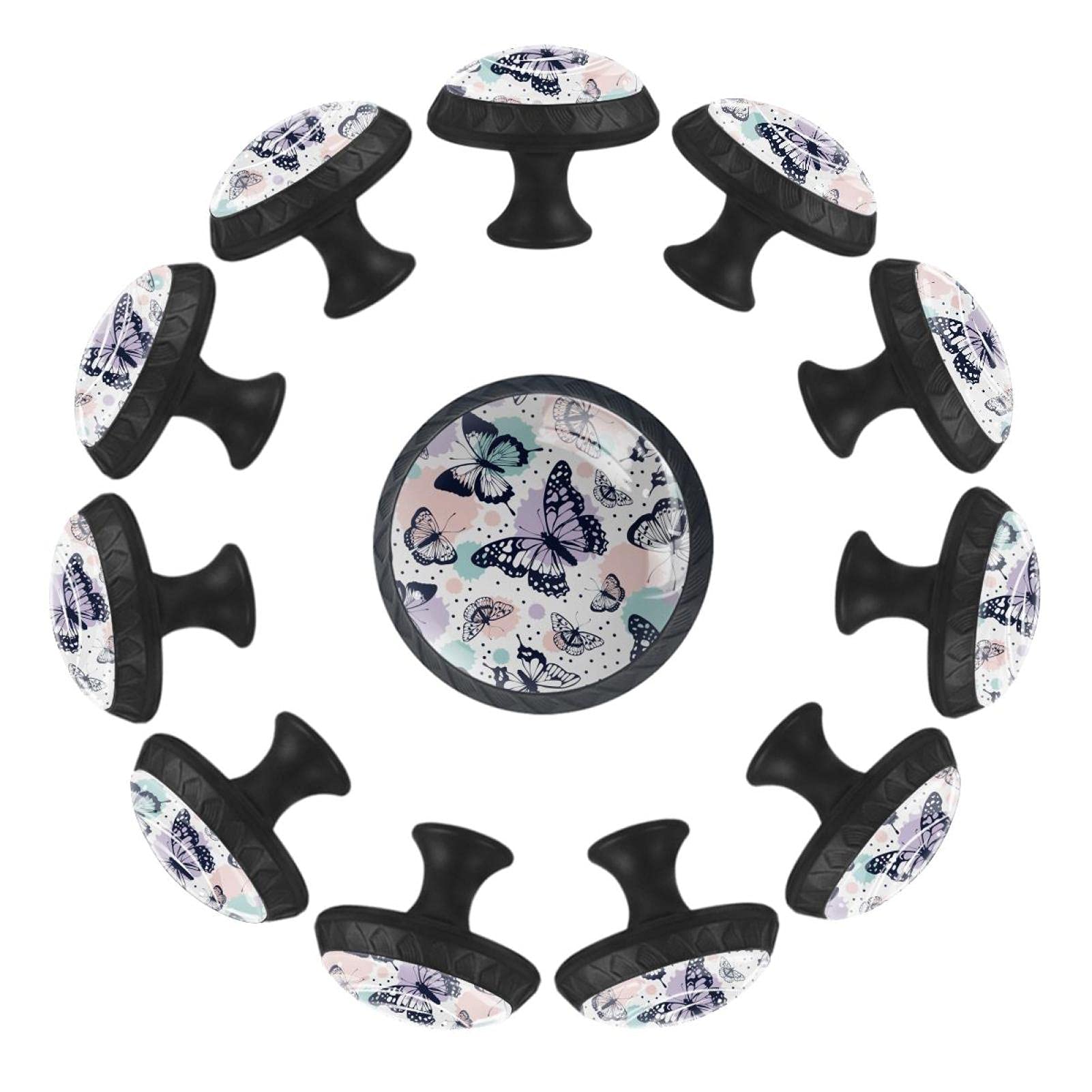 Boutons de tiroir papillon rétro en céramique lot de 12 haute qualité