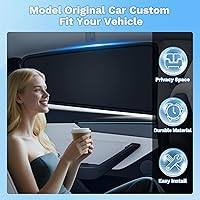 Vista 4 de KUST Parasoles para Ventanas de Automóvil para Tesla Model 3 2018-2025 2026 Parasol de Parabrisas Cubierta de Ventana Lateral Bloqueo UV Protección