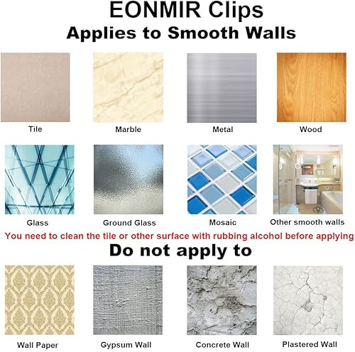 Miniatura 6 de Paquete de 4 clips de protección de parada a prueba de viento, clip de cortina de protección contra salpicaduras de ducha, clips autoadhesivos para