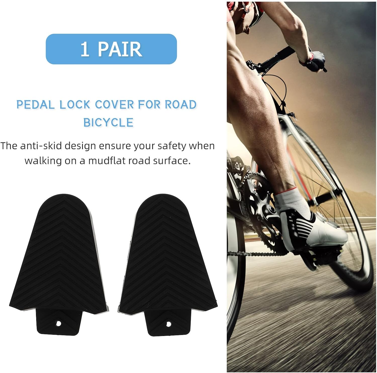 ABOOFAN Bike Pedal Cleat Covers Protector with Anti-Skid Texture Compatible with Fixed Floating Cleats Rubber Cycling Pedal Accessories for Road Bikes