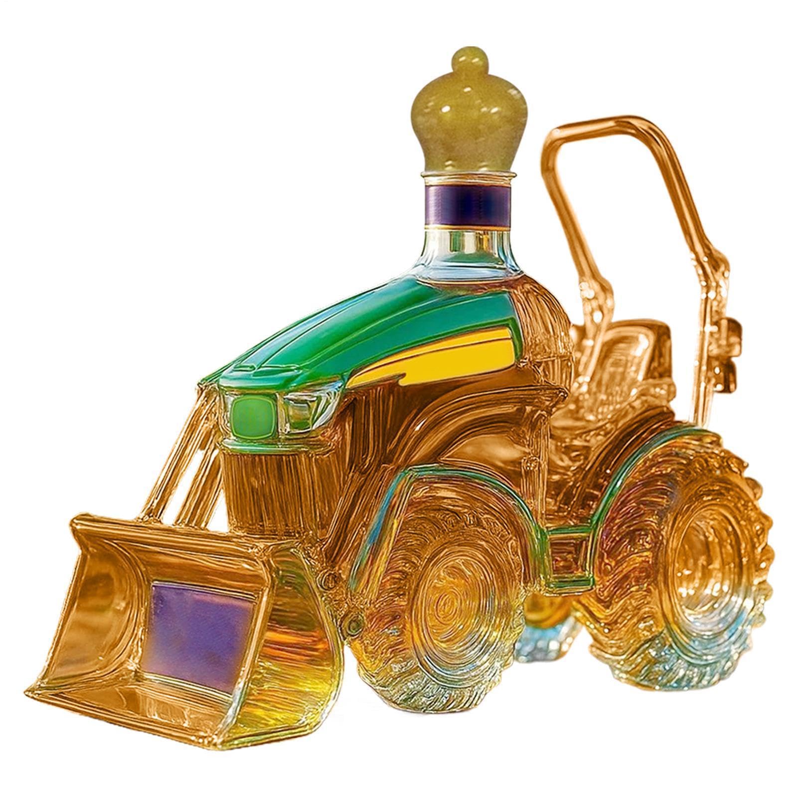 Decanter per tequila - Contenitore per bottiglie di vino con scultura tridimensionale creativa premium da 1000 ml per trattore, espositore per ornamento per riporre oggetti in cristallino senza
