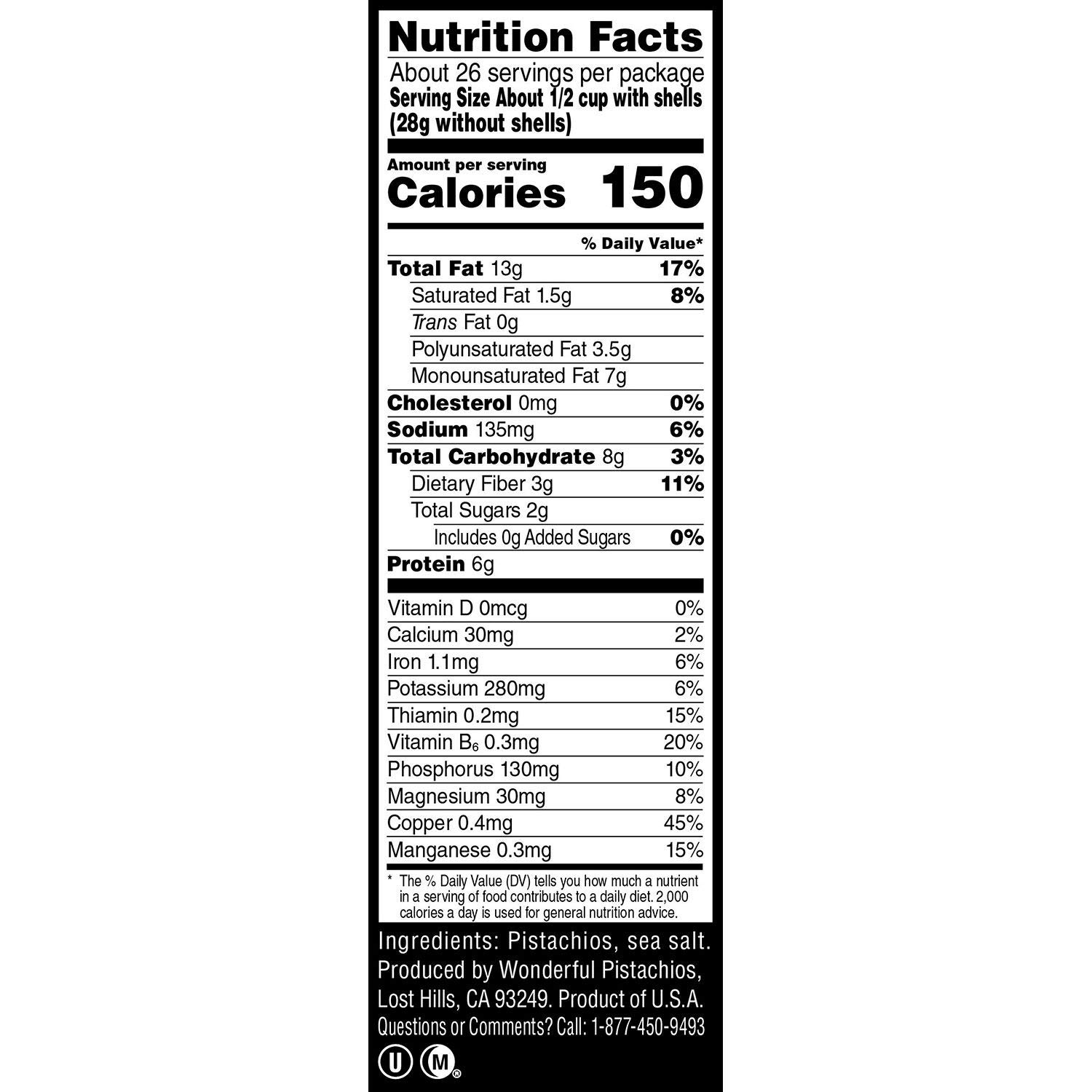 Wonderful Roasted & Salted Pistachios, 40 oz Bag (2.5 lb)