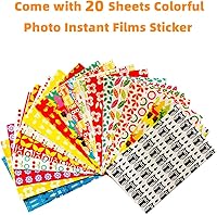 Vista 2 de Funda transparente para cámara instantánea Fujifilm Instax Mini 11, cubierta protectora de PVC duro con correa de hombro extraíble arcoíris y 20