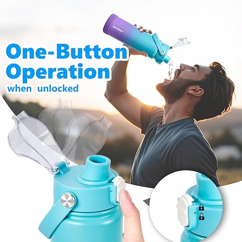 Miniatura 3 de Botella de agua aislada con tapa, bota y calcomanías, botella de acero inoxidable de 24 onzas sin sudor que mantiene el frío las 24 horas, botella