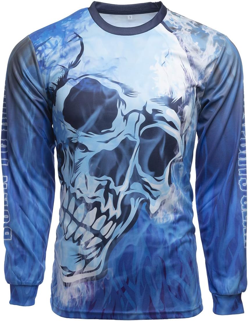 Men’s Dirt Bike Shirt and Motocross Jersey, Longsleeve MX Gear for BMX and MTB Riding, Adult Sizes XS-3XL