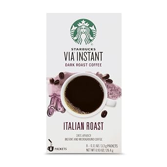 Starbucks VIA Instant Italian Roast Dark Roast Coffee 1 box of 8 packets