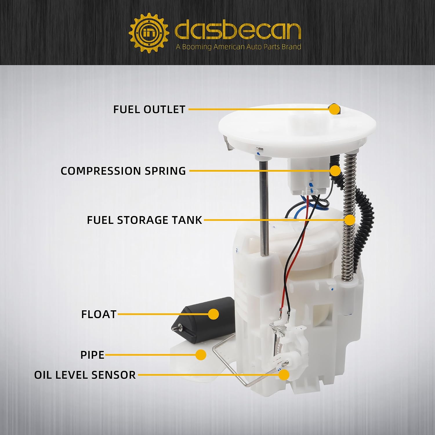 Dasbecan Electric Fuel Pump Module Assembly Compatible with Toyota Camry 2007-2011 L4 2.4L 2.5L, Toyota Solara 2007-2008 L4 2.4L with Sending Unit Replaces E8937M SP9043M 77020-06131